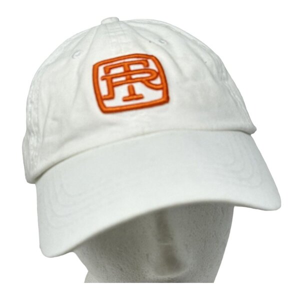 Tori Richard Baseball Hat Cap White Orange Embroidered Logo TR Adjustable - Picture 1 of 8